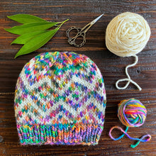 Load image into Gallery viewer, Diamond Zig Beanie Knitting Pattern