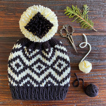 Load image into Gallery viewer, Diamond Zig Beanie Knitting Pattern
