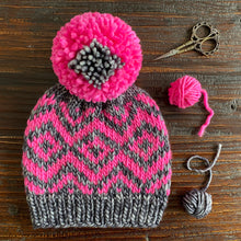 Load image into Gallery viewer, Diamond Zig Beanie Knitting Pattern