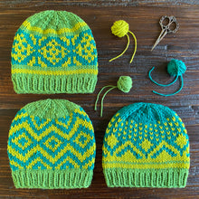 Load image into Gallery viewer, Diamond Zig Beanie Knitting Pattern