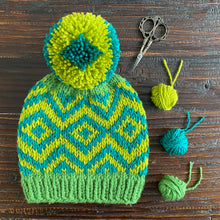 Load image into Gallery viewer, Diamond Zig Beanie Knitting Pattern