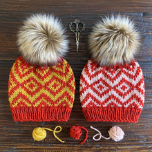 Load image into Gallery viewer, Diamond Zig Beanie Knitting Pattern