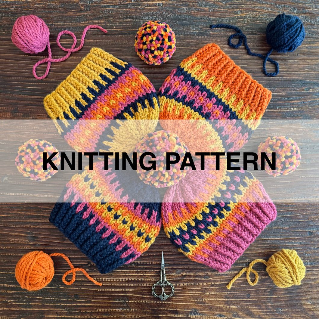 Color Burst Beanie Knitting Pattern