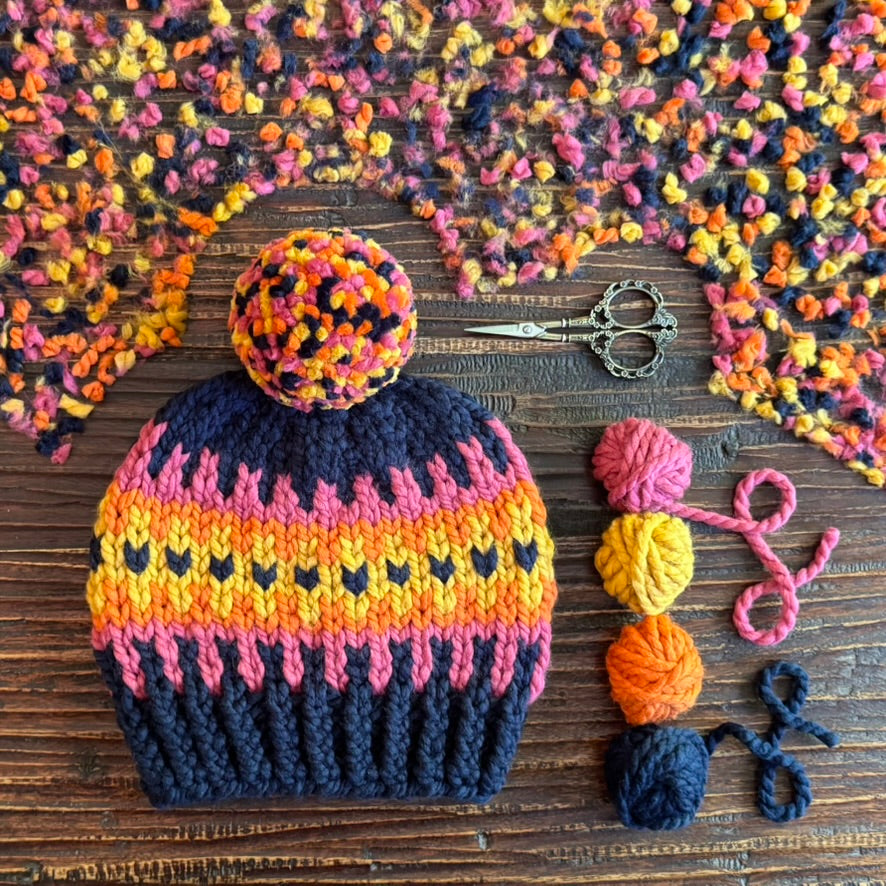 Color Burst Beanie Knitting Pattern – flynnknit display picture 3