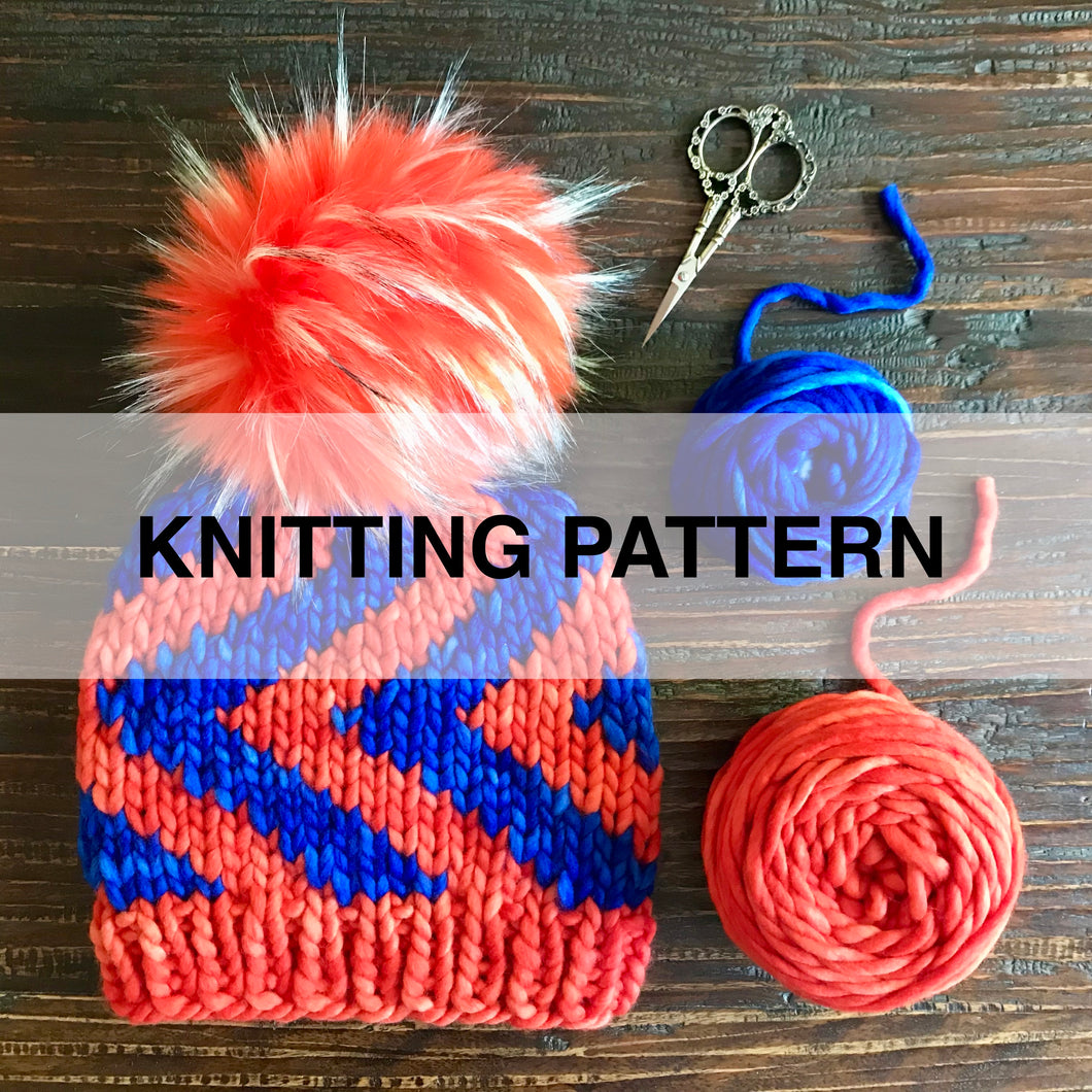 Big Zig Beanie Knitting Pattern